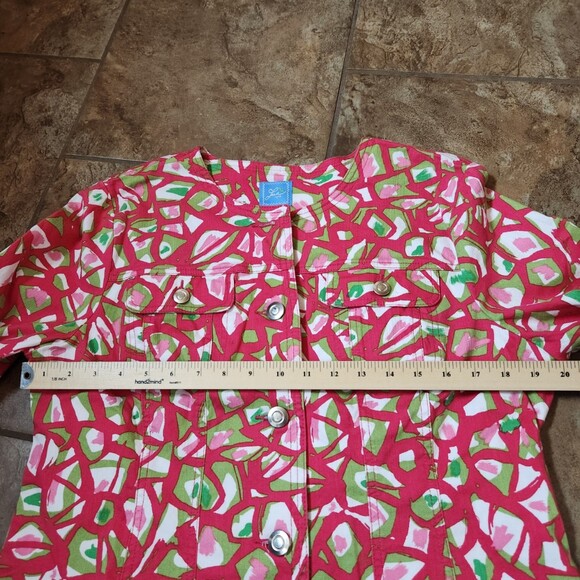 Lark Lane Women’s Button Down Shirt – Size 14, Pink Multicolor, 3/4 Sleeve - Picture 7 of 9